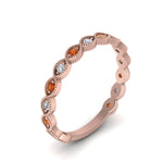 Load image into Gallery viewer, marquise-shaped-thin-stacking-diamond-band-with-orange-sapphire-in-rose-gold-FDB5381GSAORANGLE3-NL-RG.jpg
