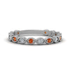 Load image into Gallery viewer, marquise-shaped-thin-stacking-diamond-band-with-orange-sapphire-in-white-gold-FDB5381GSAORANGLE3-NL-WG.jpg