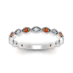 Load image into Gallery viewer, marquise-shaped-thin-stacking-diamond-band-with-orange-sapphire-in-white-gold-FDB5381GSAORANGLE3-NL-WG.jpg
