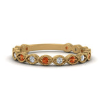 Load image into Gallery viewer, marquise-shaped-thin-stacking-diamond-band-with-orange-sapphire-in-yellow-gold-FDB5381GSAORANGLE3-NL-YG.jpg
