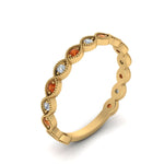 Load image into Gallery viewer, marquise-shaped-thin-stacking-diamond-band-with-orange-sapphire-in-yellow-gold-FDB5381GSAORANGLE3-NL-YG.jpg

