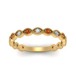 Load image into Gallery viewer, marquise-shaped-thin-stacking-diamond-band-with-orange-sapphire-in-yellow-gold-FDB5381GSAORANGLE3-NL-YG.jpg
