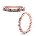 Load image into Gallery viewer, marquise-shaped-thin-stacking-diamond-band-with-pink-sapphire-in-rose-gold-FDB5381GSADRPIANGLE3-NL-RG.jpg
