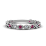 Load image into Gallery viewer, marquise-shaped-thin-stacking-diamond-band-with-pink-sapphire-in-white-gold-FDB5381GSADRPIANGLE3-NL-WG.jpg
