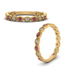 Load image into Gallery viewer, marquise-shaped-thin-stacking-diamond-band-with-pink-sapphire-in-yellow-gold-FDB5381GSADRPIANGLE3-NL-YG.jpg