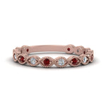Load image into Gallery viewer, marquise-shaped-thin-stacking-diamond-band-with-ruby-in-rose-gold-FDB5381GRUDRANGLE3-NL-RG.jpg
