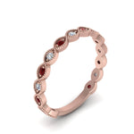 Load image into Gallery viewer, marquise-shaped-thin-stacking-diamond-band-with-ruby-in-rose-gold-FDB5381GRUDRANGLE3-NL-RG.jpg

