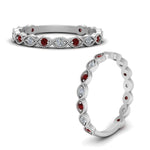 Load image into Gallery viewer, marquise-shaped-thin-stacking-diamond-band-with-ruby-in-white-gold-FDB5381GRUDRANGLE3-NL-WG.jpg
