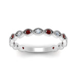 Load image into Gallery viewer, marquise-shaped-thin-stacking-diamond-band-with-ruby-in-white-gold-FDB5381GRUDRANGLE3-NL-WG.jpg
