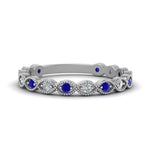 Load image into Gallery viewer, marquise-shaped-thin-stacking-diamond-band-with-sapphire-in-white-gold-FDB5381GSABLANGLE3-NL-WG.jpg

