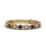 Load image into Gallery viewer, marquise-shaped-thin-stacking-diamond-band-with-sapphire-in-yellow-gold-FDB5381GSABLANGLE3-NL-YG.jpg
