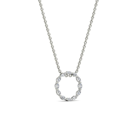 Marquise Diamond Open Circle Pendant
