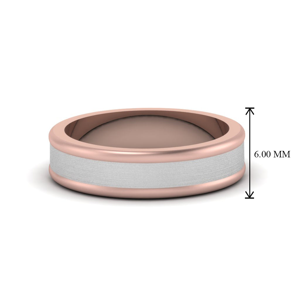 Matte Finish 2 Tone Mens Wedding Ring