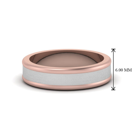 Matte Finish 2 Tone Mens Wedding Ring