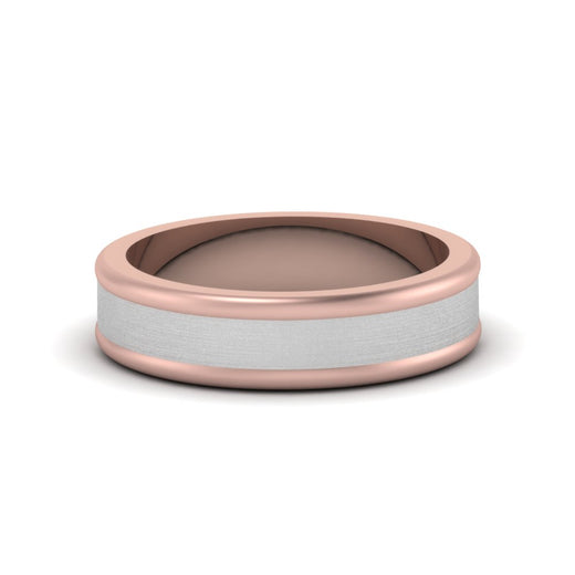 Matte Finish 2 Tone Mens Wedding Ring