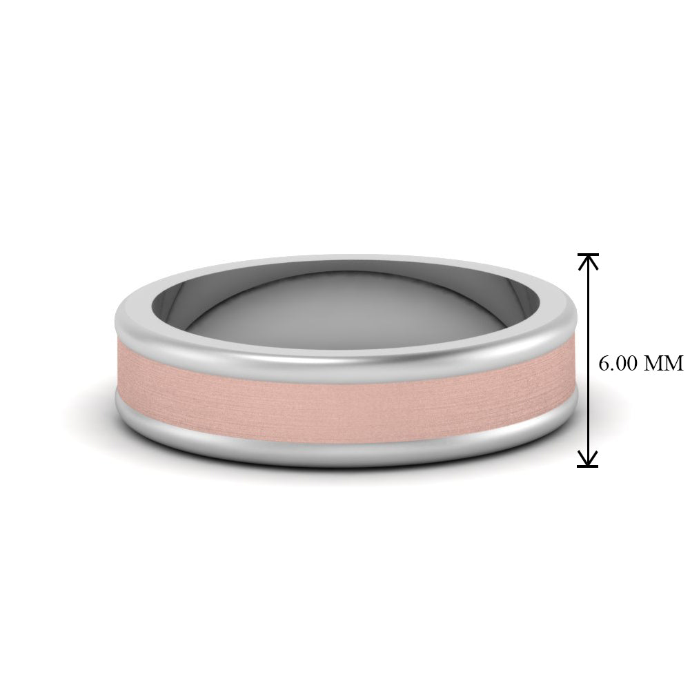 Matte Finish 2 Tone Mens Wedding Ring