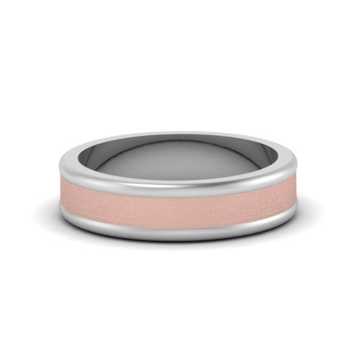 Matte Finish 2 Tone Mens Wedding Ring