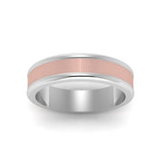 Matte Finish 2 Tone Mens Wedding Ring