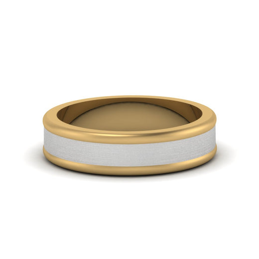 Matte Finish 2 Tone Mens Wedding Ring