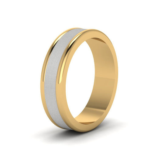Matte Finish 2 Tone Mens Wedding Ring