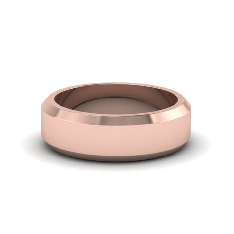 Matte Finish Beveled Anniversary Band For Men