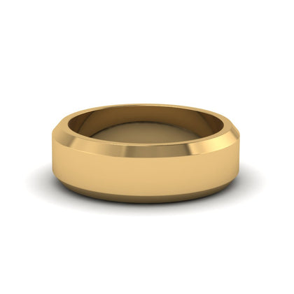 Matte Finish Beveled Anniversary Band For Men