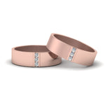 Load image into Gallery viewer, matte-finish-wedding-diamond-rings-for-gay-in-14K-rose-gold-FDLG8111B-NL-RG
