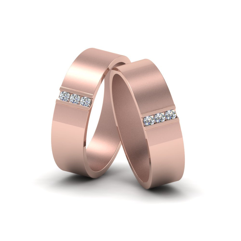 matte-finish-wedding-diamond-rings-for-gay-in-14K-rose-gold-FDLG8111B-NL-RG