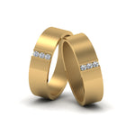 Load image into Gallery viewer, matte-finish-wedding-diamond-rings-for-gay-in-14K-yellow-gold-FDLG8111B-NL-YG

