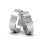 Load image into Gallery viewer, matte-finish-wedding-diamond-rings-for-gay-in-950-Platinum-FDLG8111B-NL-WG
