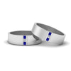 Load image into Gallery viewer, matte-finish-wedding-diamond-rings-for-gay-with-blue-sapphire-in-14K-white-gold-FDLG8111BGSABL-NL-WG