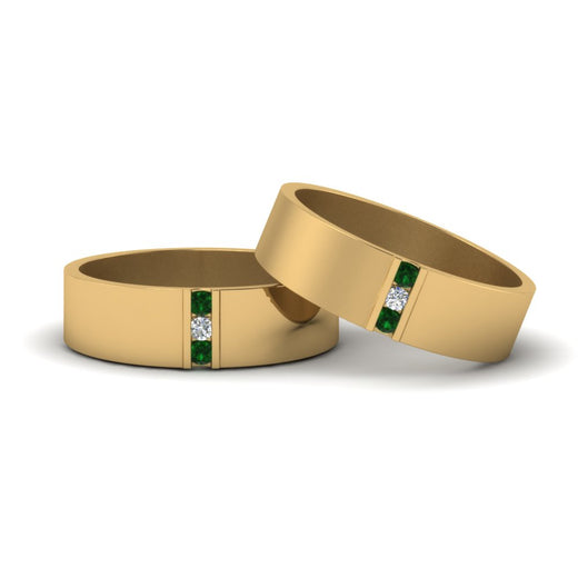 matte-finish-wedding-diamond-rings-for-gay-with-emerald-in-14K-yellow-gold-FDLG8111BGEMGR-NL-YG