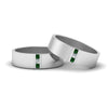 Load image into Gallery viewer, matte-finish-wedding-diamond-rings-for-gay-with-emerald-in-950-Platinum-FDLG8111BGEMGR-NL-WG