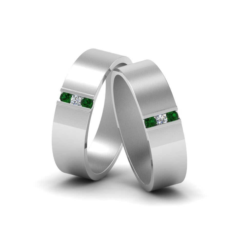 matte-finish-wedding-diamond-rings-for-gay-with-emerald-in-950-Platinum-FDLG8111BGEMGR-NL-WG