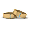Load image into Gallery viewer, matte-finish-wedding-diamond-rings-for-gay-with-ice-blue-topaz-in-14K-yellow-gold-FDLG8111BGICBLTO-NL-YG