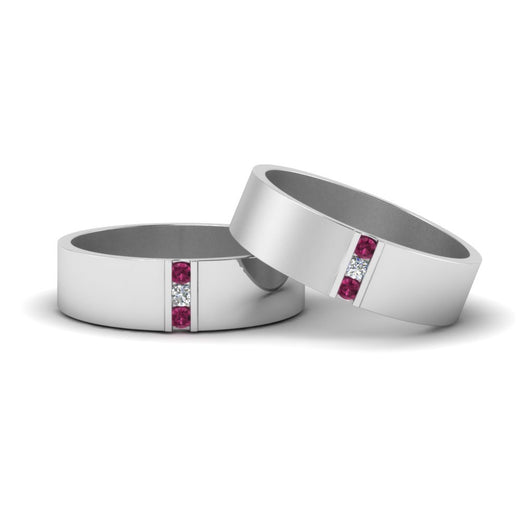matte-finish-wedding-diamond-rings-for-gay-with-pink-sapphire-in-14K-white-gold-FDLG8111BGSADRPI-NL-WG