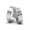 Load image into Gallery viewer, matte-finish-wedding-diamond-rings-for-gay-with-pink-sapphire-in-950-Platinum-FDLG8111BGSADRPI-NL-WG