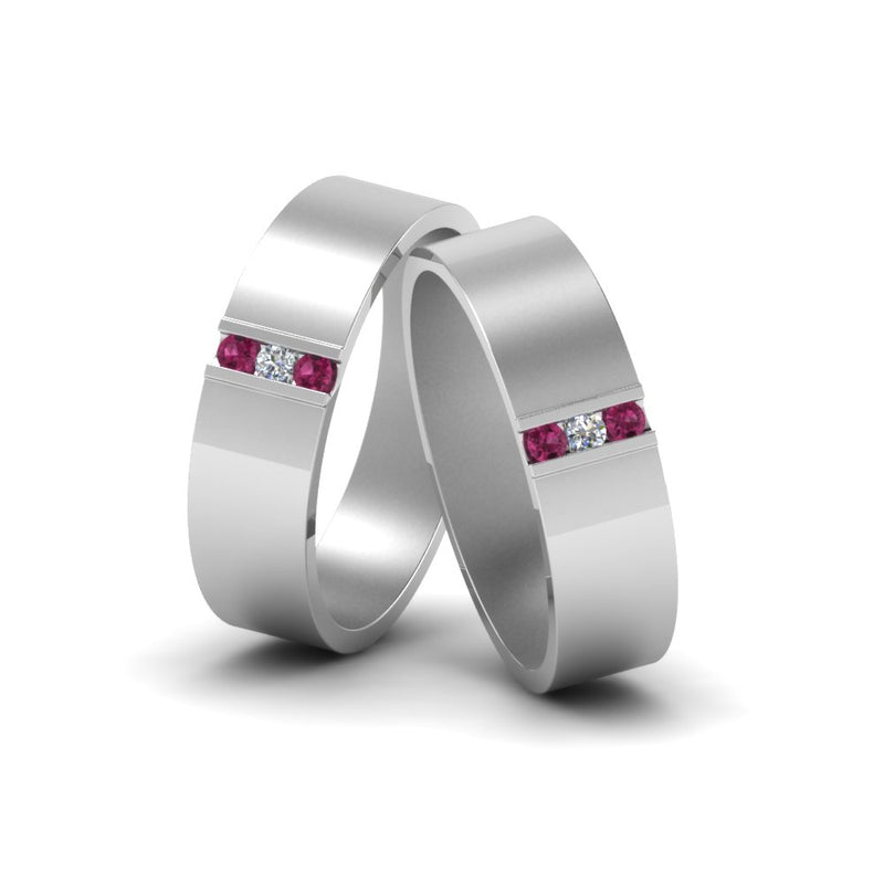 matte-finish-wedding-diamond-rings-for-gay-with-pink-sapphire-in-950-Platinum-FDLG8111BGSADRPI-NL-WG