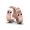 Load image into Gallery viewer, matte-finish-wedding-diamond-rings-for-gay-with-ruby-in-14K-rose-gold-FDLG8111BGRUDR-NL-RG