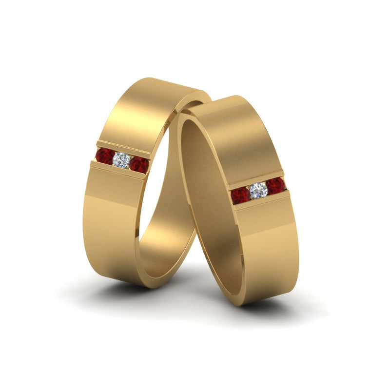 matte-finish-wedding-diamond-rings-for-gay-with-ruby-in-14K-yellow-gold-FDLG8111BGRUDR-NL-YG