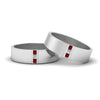 Load image into Gallery viewer, matte-finish-wedding-diamond-rings-for-gay-with-ruby-in-950-Platinum-FDLG8111BGRUDR-NL-WG