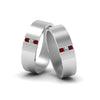 Load image into Gallery viewer, matte-finish-wedding-diamond-rings-for-gay-with-ruby-in-950-Platinum-FDLG8111BGRUDR-NL-WG
