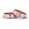 Load image into Gallery viewer, matte-finish-wedding-diamond-rings-for-gay-with-violac-topaz-in-14K-rose-gold-FDLG8111BGVITO-NL-RG