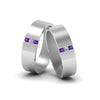 Load image into Gallery viewer, matte-finish-wedding-diamond-rings-for-gay-with-violac-topaz-in-14K-white-gold-FDLG8111BGVITO-NL-WG