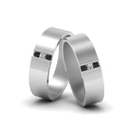 Load image into Gallery viewer, matte-finish-wedding-rings-for-gay-with-black-diamond-in-950-Platinum-FDLG8111BGBLACK-NL-WG
