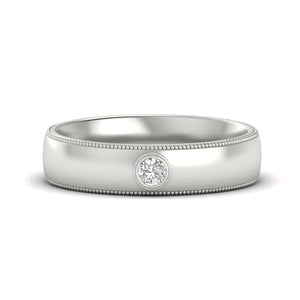 Mens Round Comfort Fit Milgrain Promise Ring