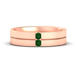 Load image into Gallery viewer, mens-2-stone-emerald-band-in-rose-gold-fdm1052gemgr-nl-rg
