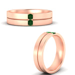 Load image into Gallery viewer, mens-2-stone-emerald-band-in-rose-gold-fdm1052gemgrangle3-nl-rg
