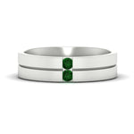 Load image into Gallery viewer, mens-2-stone-emerald-band-in-white-gold-fdm1052gemgr-nl-wg
