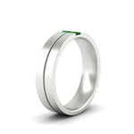 Load image into Gallery viewer, mens-2-stone-emerald-band-in-white-gold-fdm1052gemgrangle2-nl-wg
